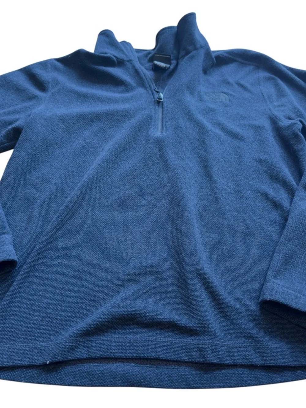 The North Face Quarter Zip Warm Fleece Pullover Blue Textured Mens Large in EUC